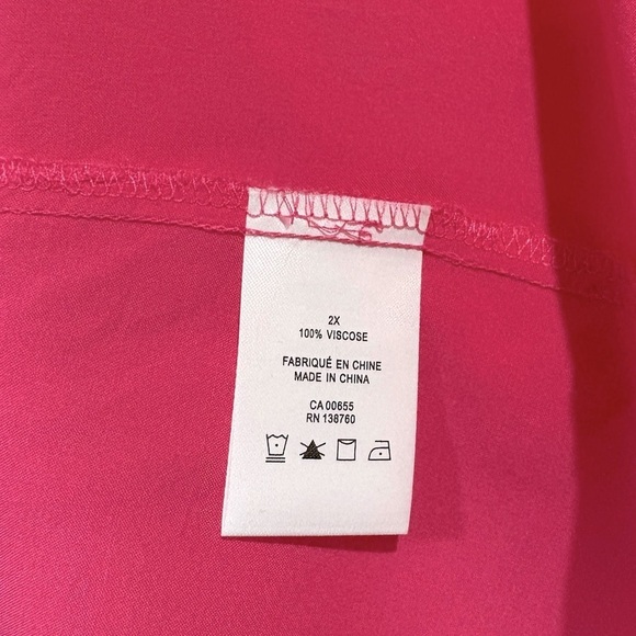Penningtons, Plus Size Pink Short Sleeve Relaxed Blouse, 2X - Picture 9 of 9